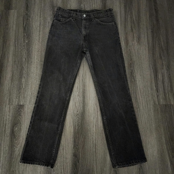 Vintage x 80s 509 Levi Faded Black Denim Red Tab “made in USA” - Picture 6 of 13